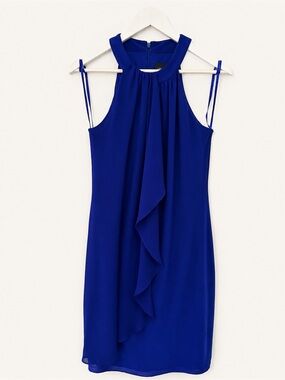 Laura Petites Royal Blue Sleeveless Pleated Neckline Dress Size 6 (Medium) BNWT